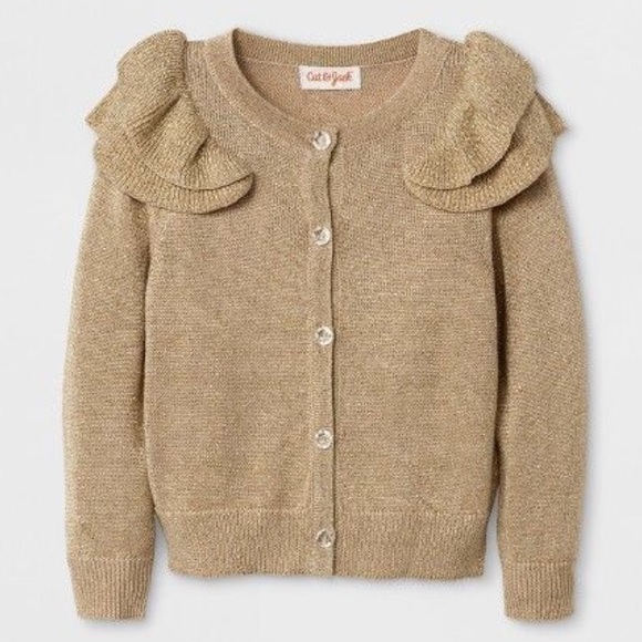 gold baby girl cardigan